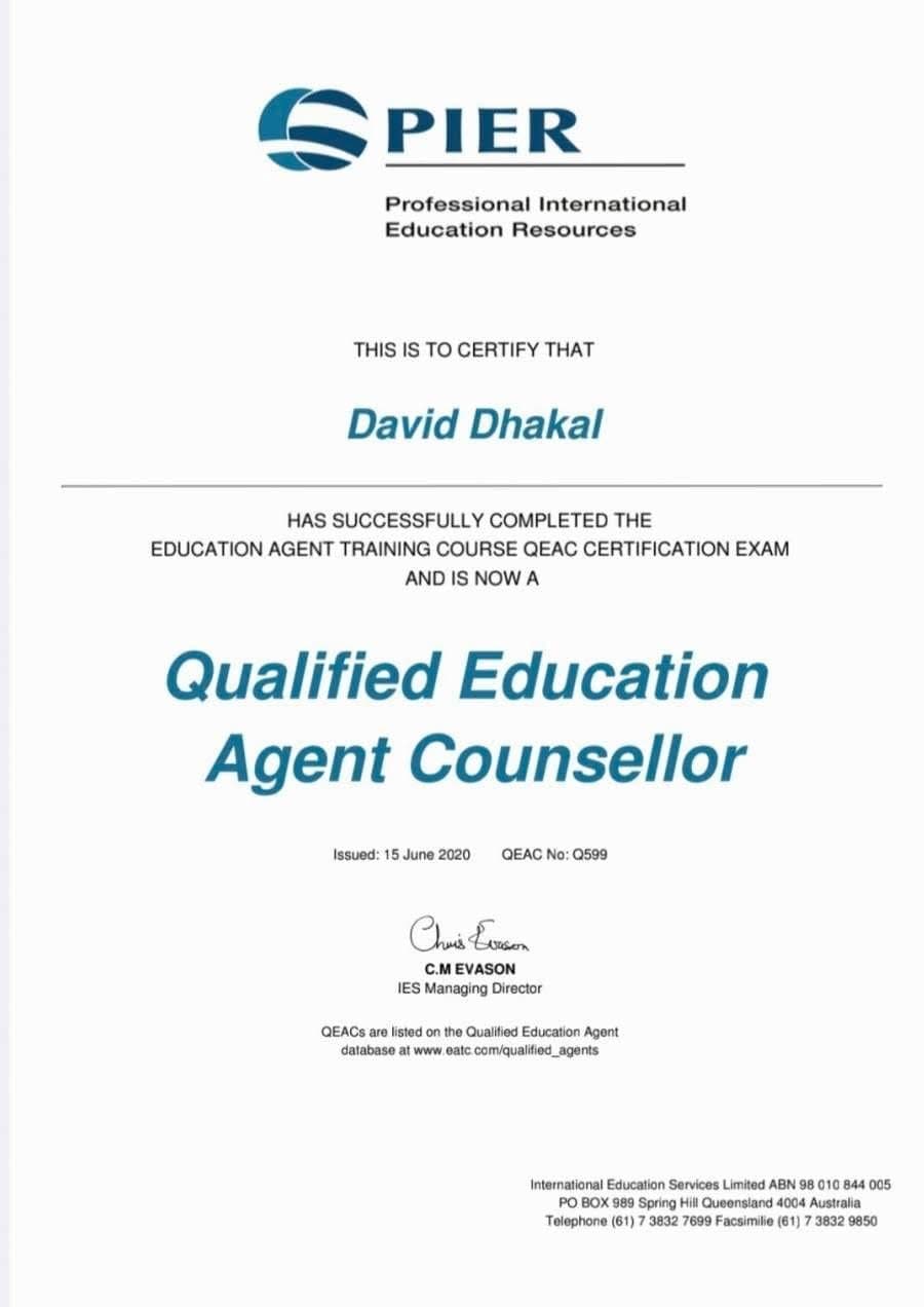 Qualified Education Agent Counsellor