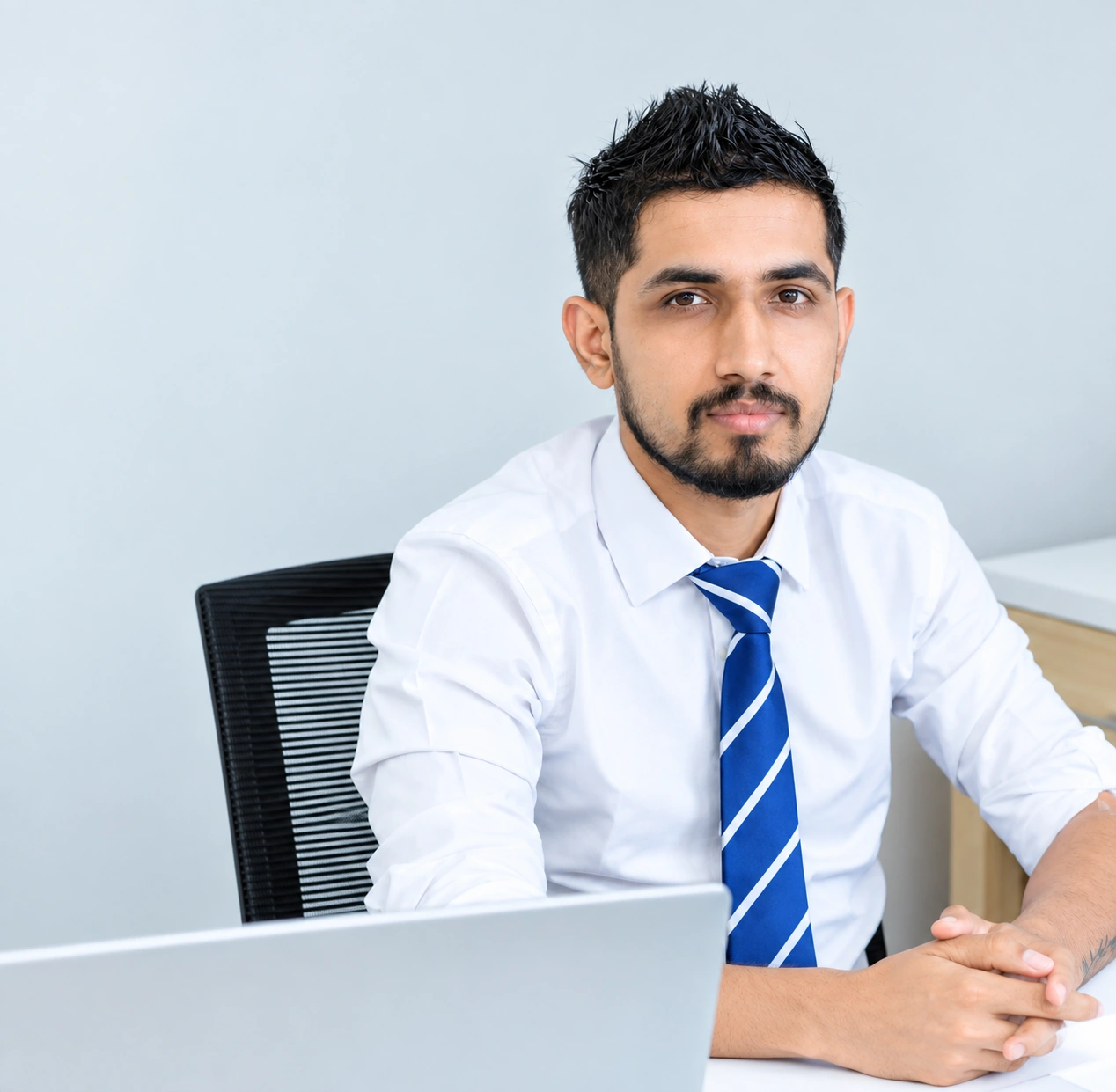 A Saturday Education counsellor at his desk